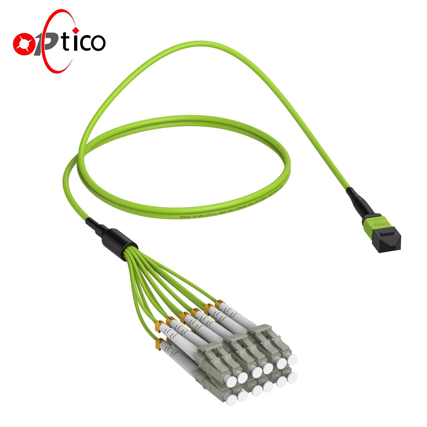 MPO LC fanout fiberoptiske kabel 12 kerner